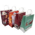 Recycle Kraft Paper Printing Christmas Gift Bag for Shopping